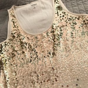 Express gold glitter tank top size L